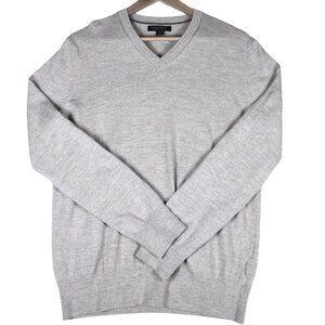 Banana Republic V-neck Extra Fine Merino Wool Light Greige Heathered Sz L